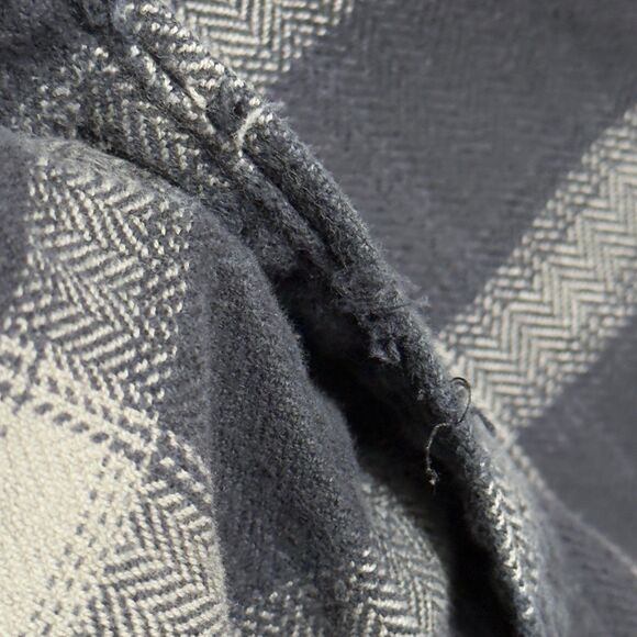 Ruff Hewn Men’s Flannel Shirt Black Grey Plaid Long Sleeve Button Front Size XL - Picture 8 of 15